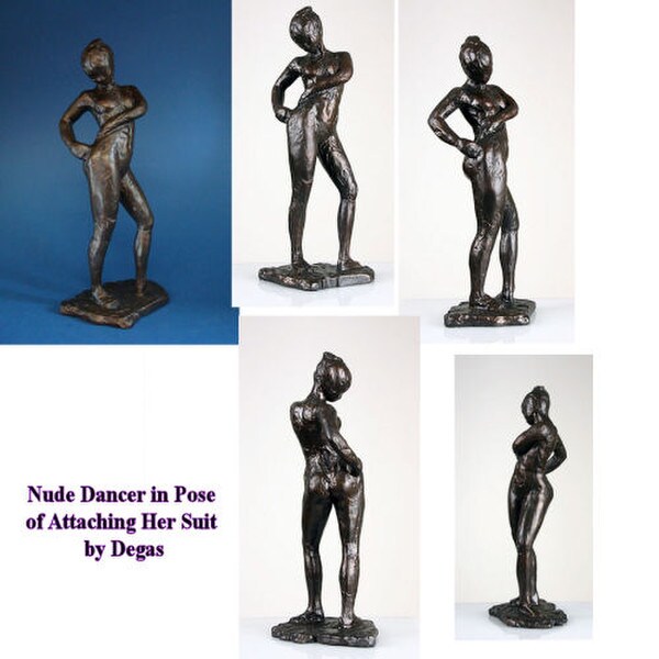 Decorative Art Nude Dancer in Pose of Attaching Her Suit by Degas Female